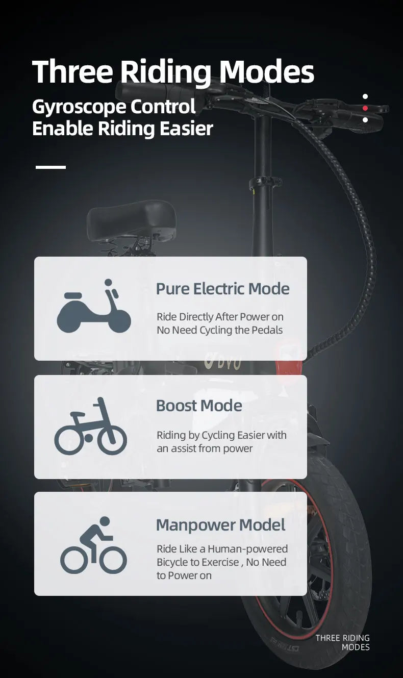 DYU A5 Electric Bicycle 14 inch 350W Folding Electric Bike