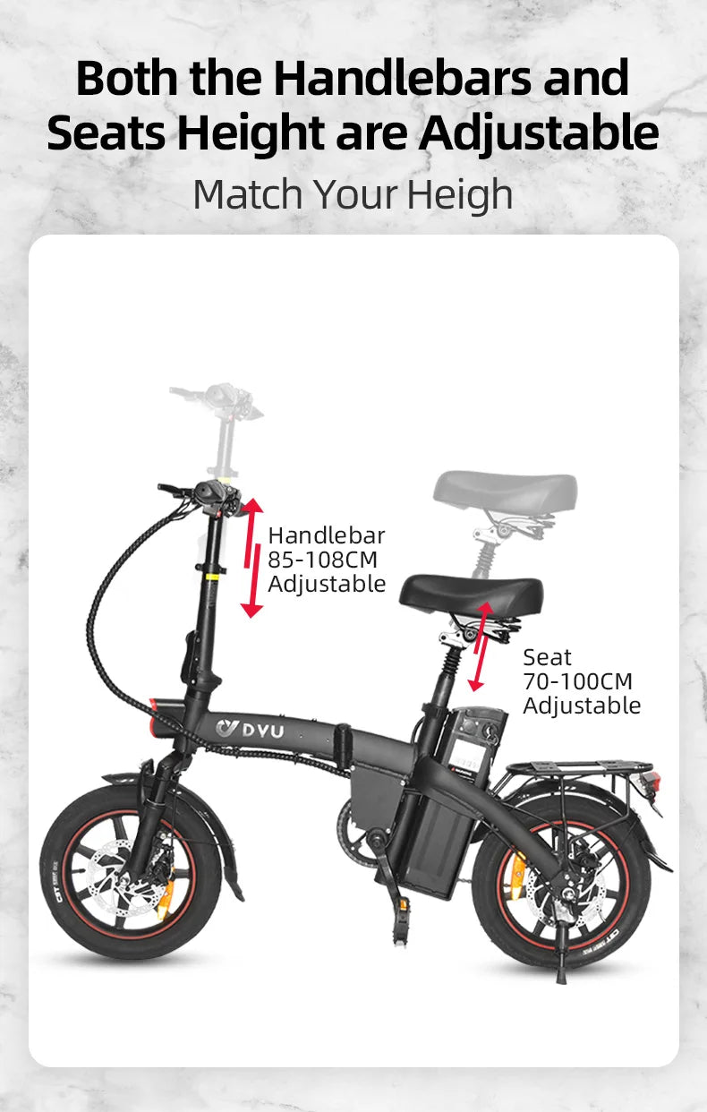 DYU A5 Electric Bicycle 14 inch 350W Folding Electric Bike